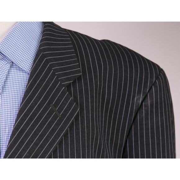 Armani Collezioni Charcoal Chalkstripe 3-Btn Wool Suit Blazer Jacket 48R - Picture 4 of 10